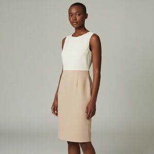 Laura - Cream/Tan Color block sheath Dress - Size 8 NWOT